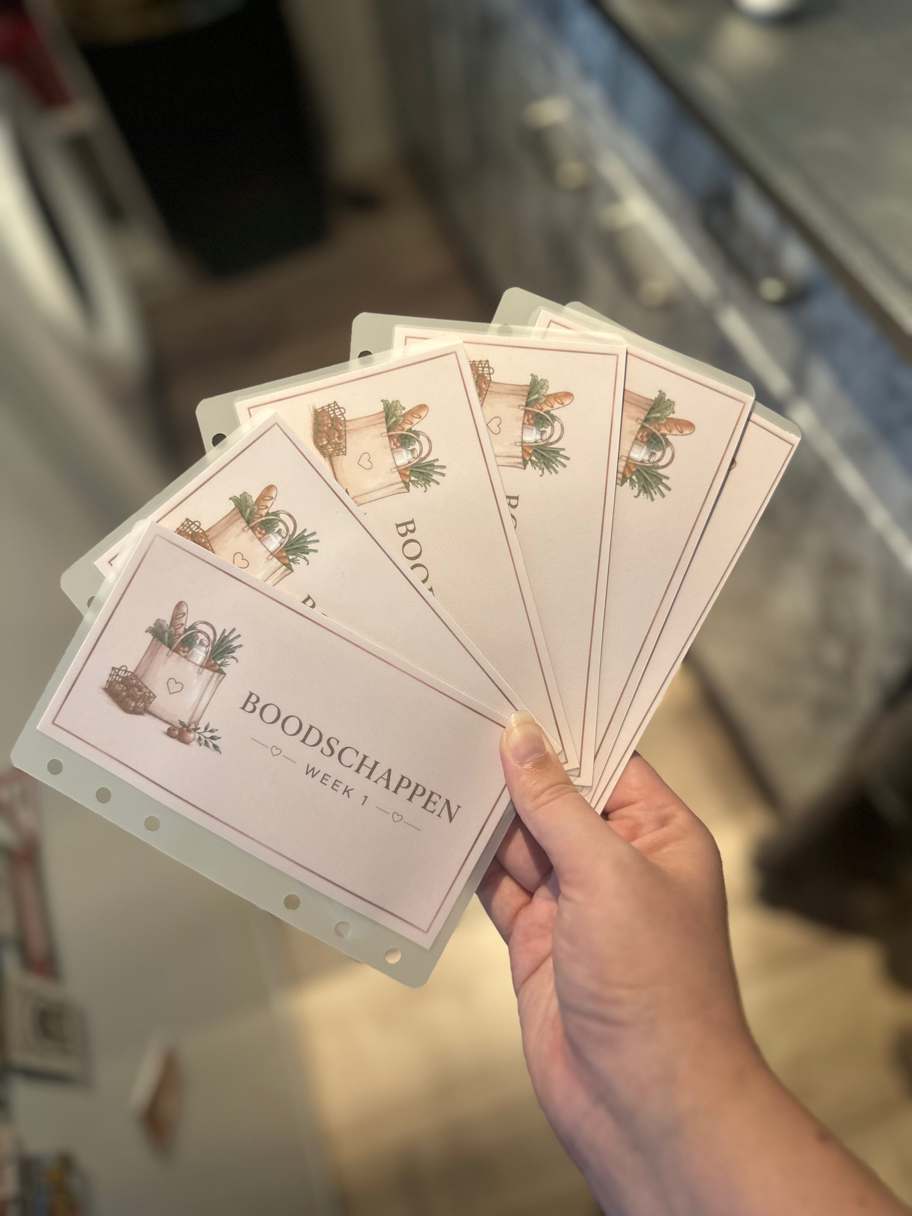 A6 Boodschappen cashenveloppen - set van 6